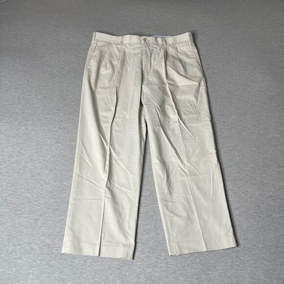 Perry Ellis Portfolio Men’s Vintage Solid Ivory Dress Pants 40x30 - Picture 7 of 12